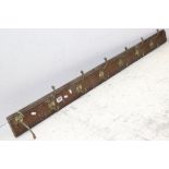 Coat Hook Rail with Seven Brass Hooks, 155cms long