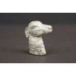 Silver plated dog's head vesta case