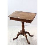 Early 20th century Mahogany Rectangular Table raised on a bobbin column support and four splayed