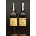 Two x 750 ml bottles Borges Portwine Growers Vintage Port 1980.