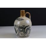 Late 19th / Early 20th century Stoneware Whisky / Spirit Flask, printed decoration including ' The