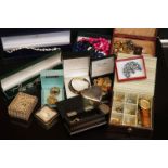 A collection of contemporary and vintage costume jewellery together with a WW2 medal and a