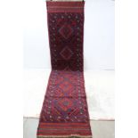 Hand Knotted Woolen Meshwani Runner, 249cms x 60cms