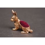 Brass rabbit / hare pincushion