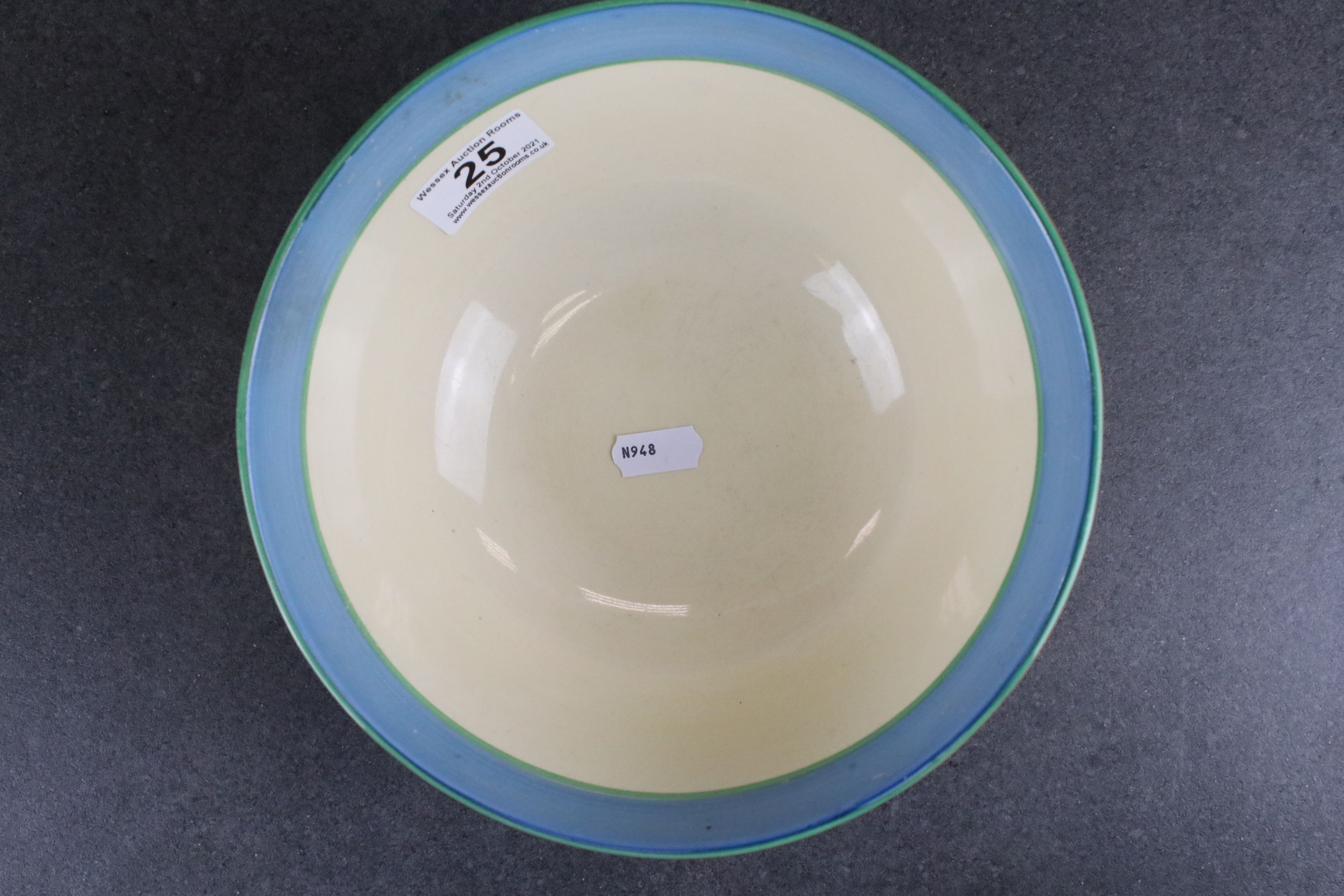 Clarice Cliff for Newport Pottery Bowl in the Liberty Stripe pattern, 21cms diameter - Image 12 of 12