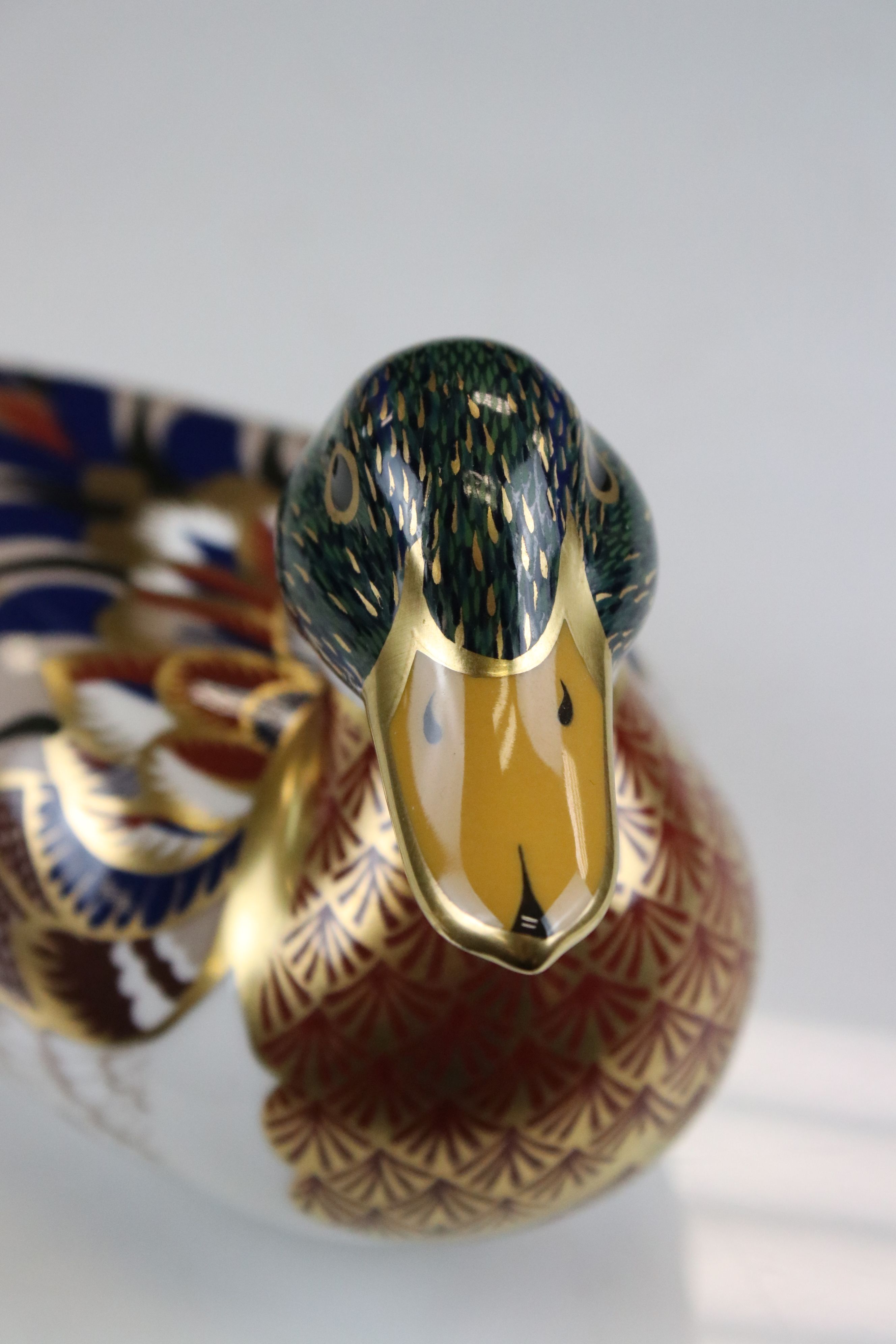 Two Royal Crown Derby Ceramic Paperweights - Mallard Duck (silver stopper) and Blue Jay (gold - Image 17 of 20