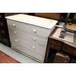Victorian White Painted Chest of Two Short over Three Long Drawers, 102cms wide x 88cms high