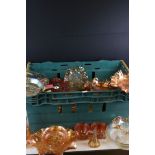 A collection of vintage carnival glass.