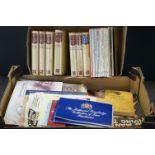 A box of assorted ephemera inc comics, sheet music, theatre and cinema programmes, Winston Churchill