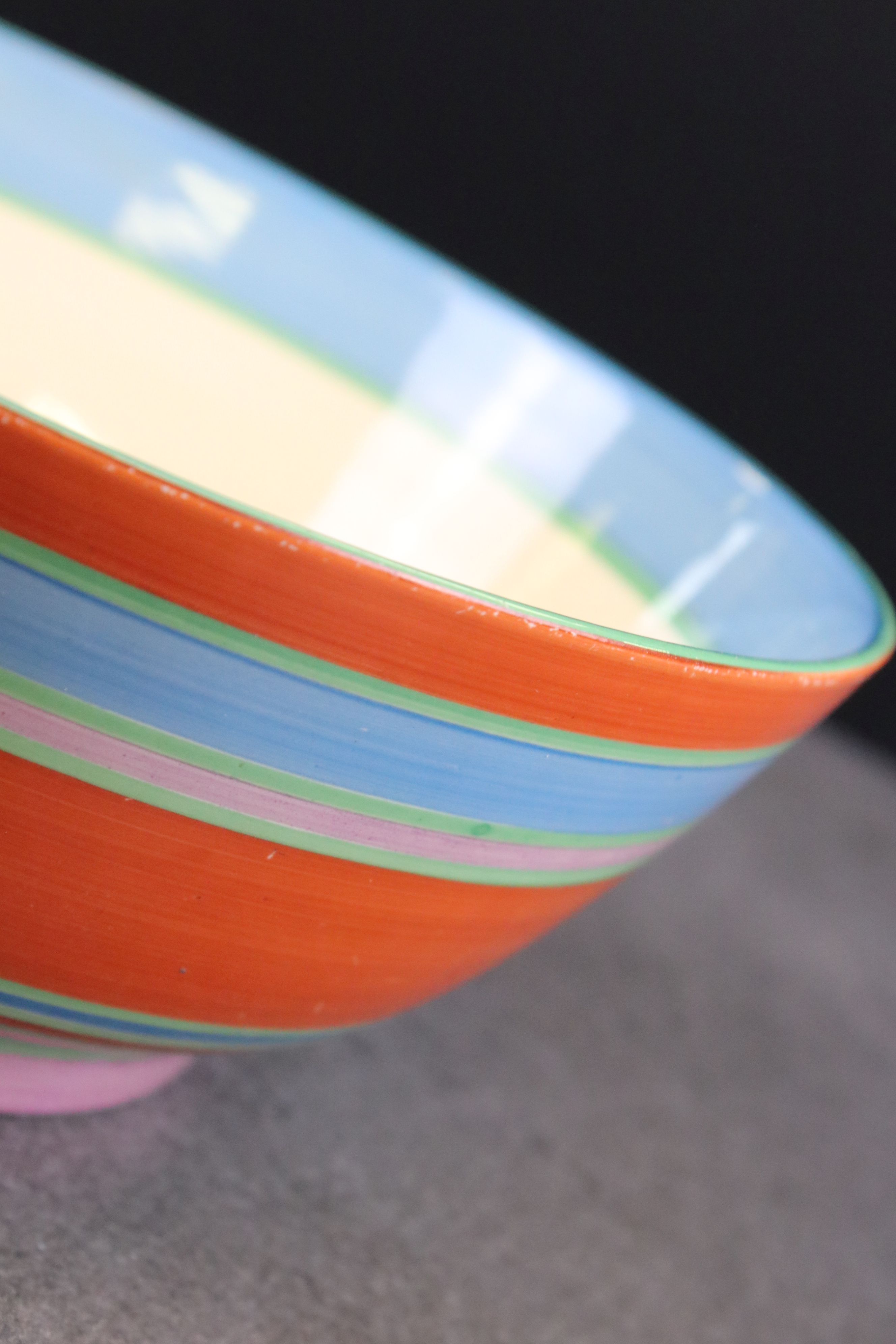 Clarice Cliff for Newport Pottery Bowl in the Liberty Stripe pattern, 21cms diameter - Image 5 of 12