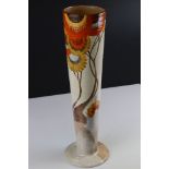Large Clarice Cliff Vase in the Rhodanthe pattern, 47cms high (fine hairline to rim)
