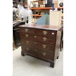 George III Mahogany Chest of Two Short over Three Long Drawers raised on bracket feet, 110cms long x