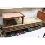 Mid century Retro Teak Coffee Table with three drawers, 150cms long x 43cms high together with a Mid