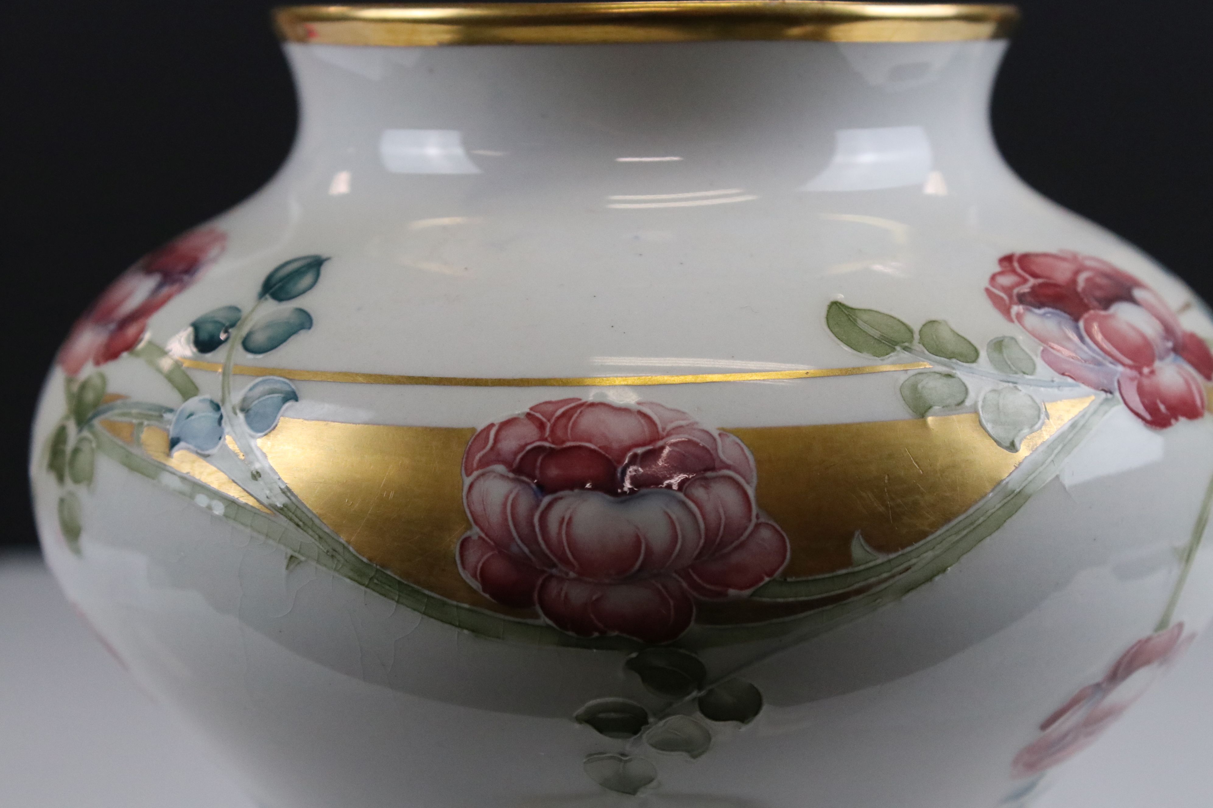 William Moorcroft for James Macintyre Vase decorated with flowers and gilt panels, printed mark - Image 12 of 14