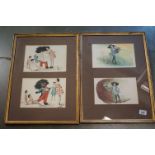 Florence Upton, circa 1887, a set of children's illustration prints, contained in two frames