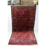 Washed red ground Italian runner, unique allover design, approx. 200cm x 105cm