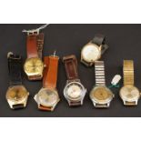 A collection of gents vintage mechanical watches to include Ingersoll, Cultural, Ruhla and Smiths
