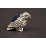 Solid silver figural parrot pincushion