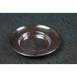A fully hallmarked sterling silver pin dish, assay marked for Birmingham and maker marked for S J