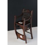 19th century mahogany apprentice child's high & low chair, stamped ' ROYAL LETTERS PATENT No. 3938 '