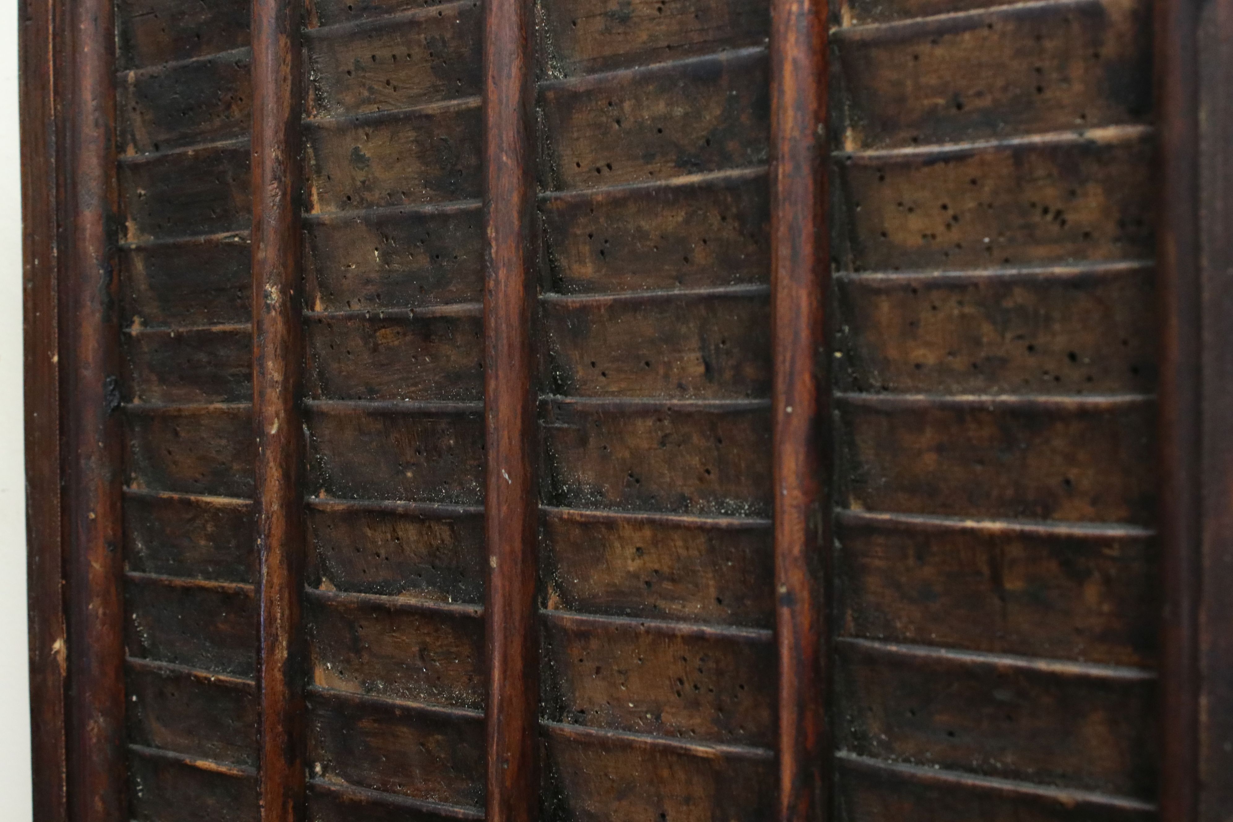 Late 19th / Early 20th century Wooden Clocking-in Machine Multi Card Rack , 91cms high x 42cms wide - Image 4 of 4