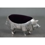 Large pig pincushion, stamped 800