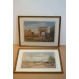 English School (19th century), a pair of continental views, watercolour, each approx. 36cm 51cm (2)