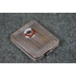 A Sterling Silver miniature folding photograph frame with enamel badge marked Culver Military