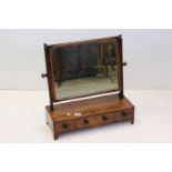 19th century Mahogany Square Swing Mirror on platform base with three drawers, 57cms wide x 59cms