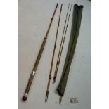 Hardy's 'The Wye' Palakona three-piece salmon rod, 12'.4", with spare tip, serial no. H24224, C.