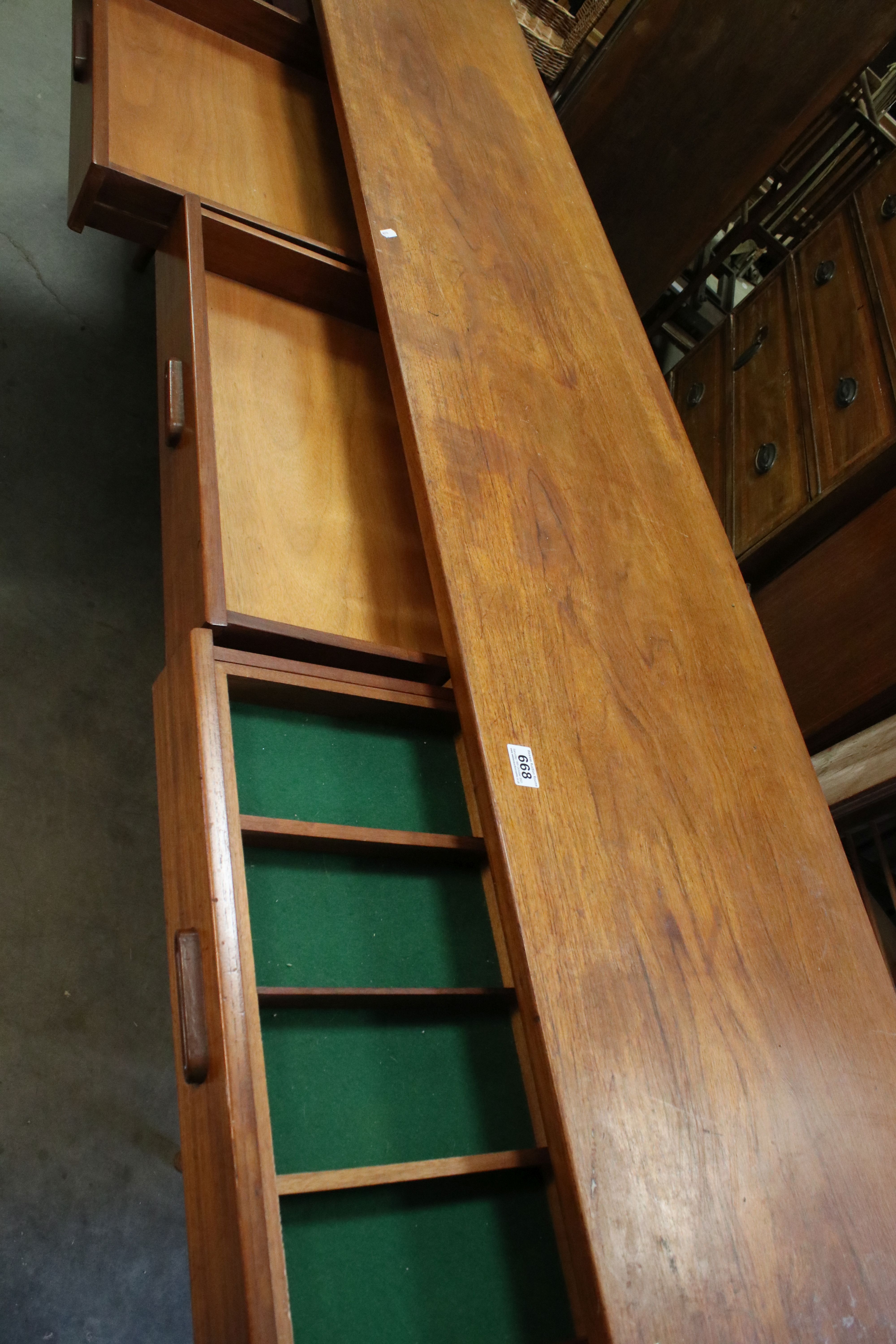 Mid century Retro ' White & Newton ' Teak Sideboard with four drawers over two cupboard doors and - Image 4 of 8