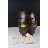 Remy Martin Wooden Games Compendium in the form of a barrel, 27cms high