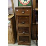 Early 20th century Oak Four Drawer Filing Cabinet with makers label ' R. Gonzalo ', 128cms high x