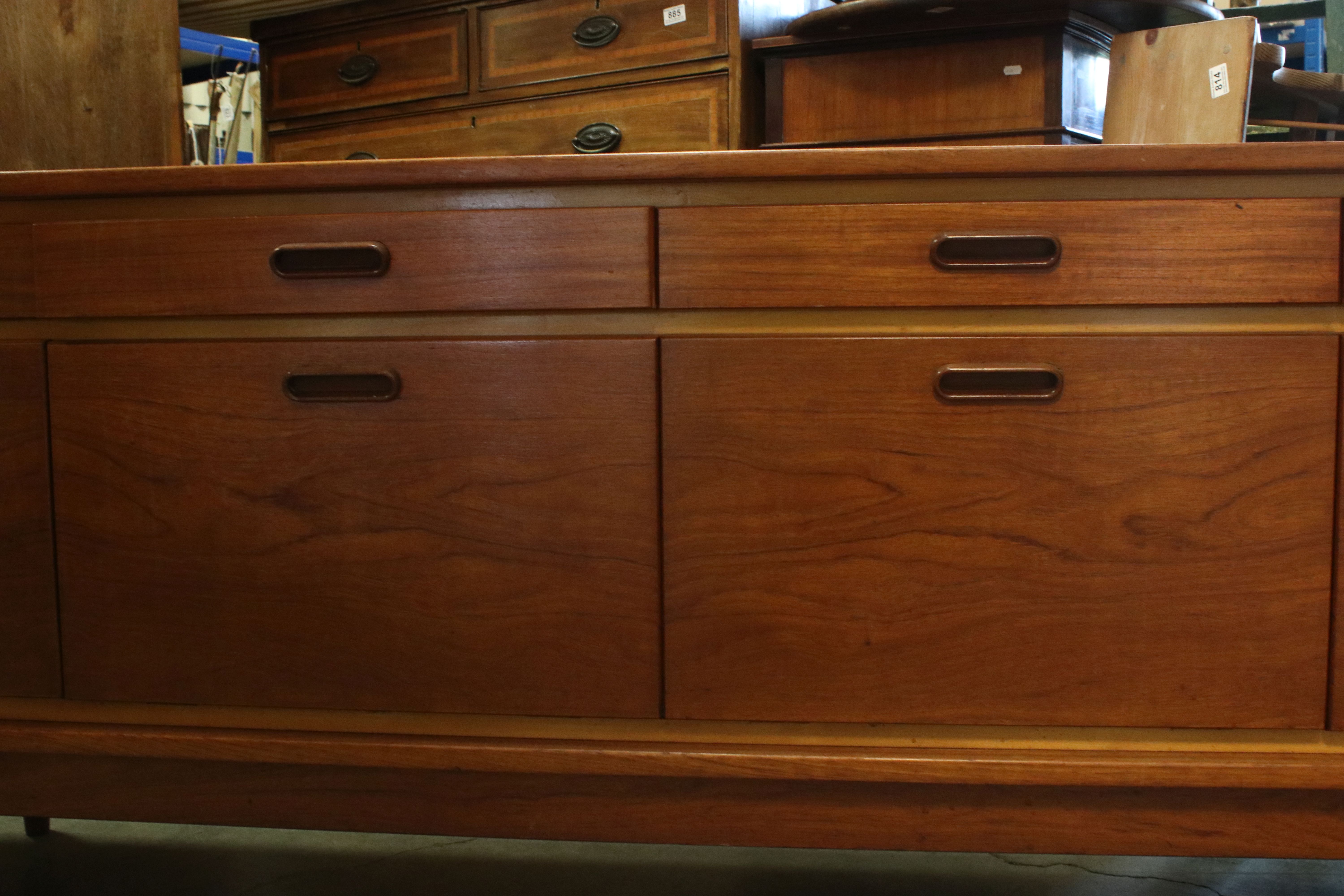 Mid century Retro ' White & Newton ' Teak Sideboard with four drawers over two cupboard doors and - Image 2 of 8