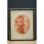 French School (19th century) Mother and Child, Sanguine chalk, black 'N' surmounted by 'v' in a
