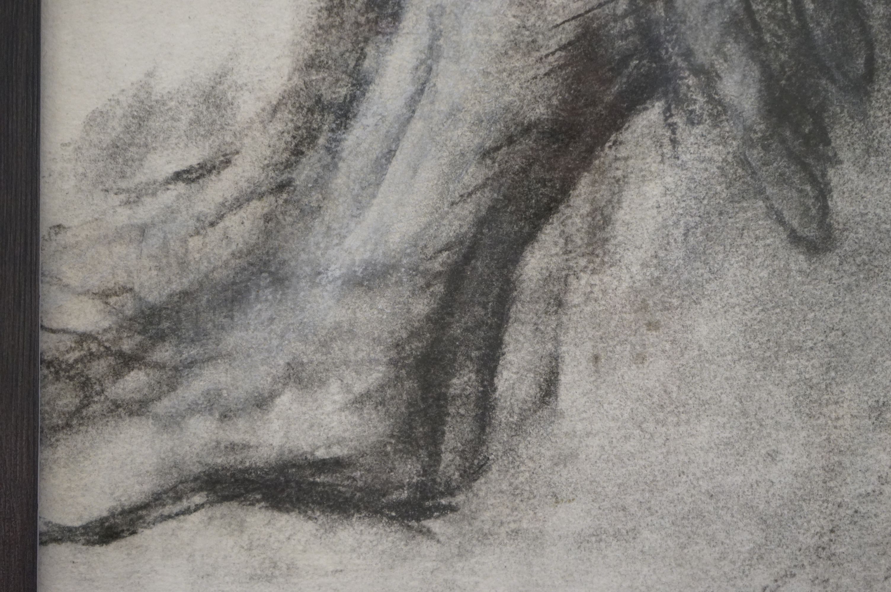 Richard Robbins (British 1927-2009) Nude figure, charcoal, signed (lower right) approx. 74.5cm x - Image 5 of 6