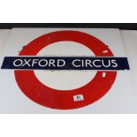 London Transport Underground Enamel Target / Bullseye ' Oxford Circus ' Three Piece Enamel Sign,