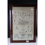 George III Scottish Sampler by Flora Kerr dated 1808 including the alphabet, proverb, house,