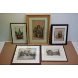 Five Framed and Glazed Etchings including Four E Sharland Etchings including Wells and Bridge of