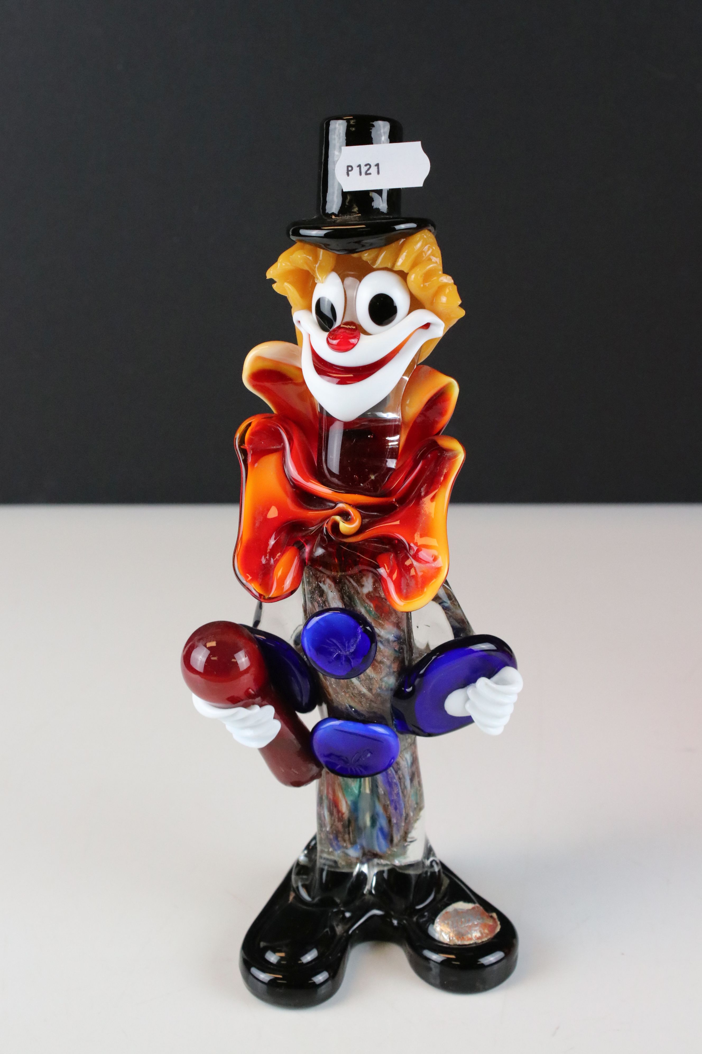 Murano Coloured Glass Clown, 25cms high together with Two Mid century Coloured Glass Bowls - Image 8 of 10