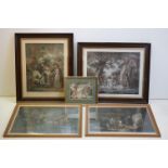 Two Pairs of Morland Coloured Prints, largest 44cms x 56cms together with another small Morland