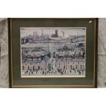 Laurence Stephen Lowry RA (1887-1976), Signed Lithographic Print 'Britain at Play' signed 'L S