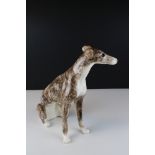Winstanley Large Seated Greyhound Dog, numbered 8, 31cms high