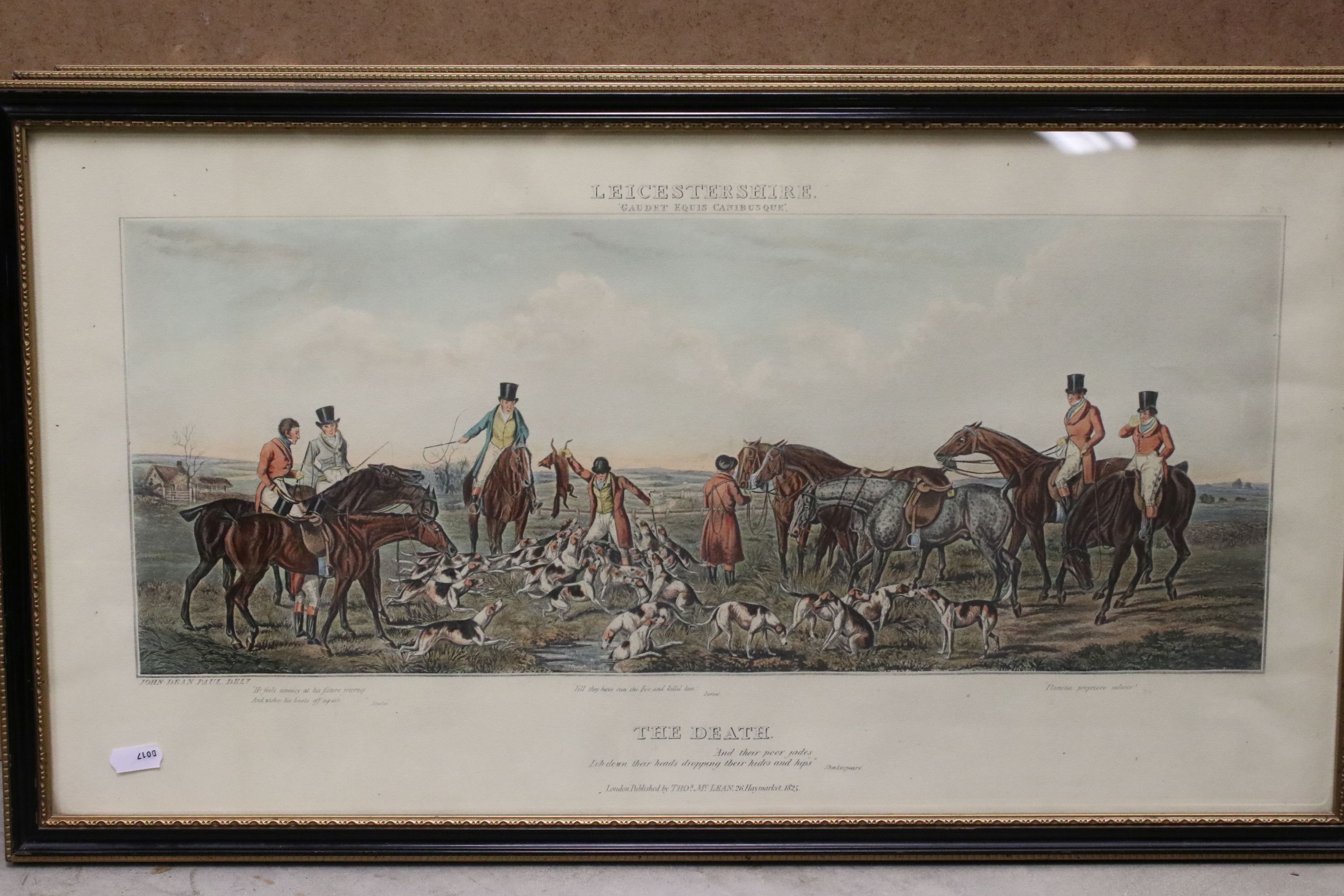 After John Dean Paul, a set of three Leicestershire hunting prints; ' A Struggle To The Start ' ' - Image 8 of 9