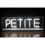 Large Neon ' Petite ' Couture Boutique Shop Display Sign, 101cms long x 36cms high