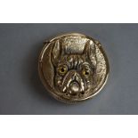 18ct gold plated vesta case with bulldog image on both sides