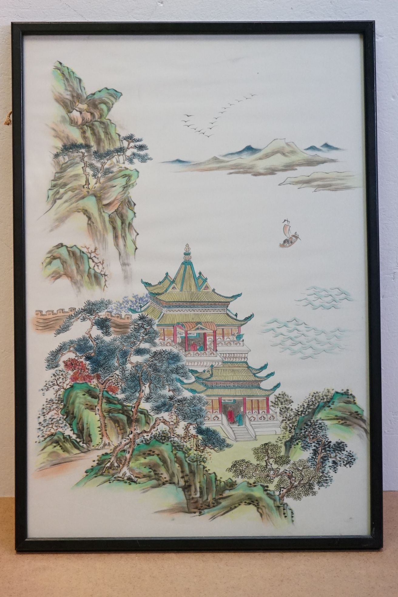 Two Chinese Paintings on Fabric, largest 51cms x 35cms, both framed and glazed together with a - Image 10 of 15