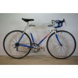 Holdsworth Handcrafted Criterium racing bicycle, circa 1991, 22.5 inch blue / white colour frame, in