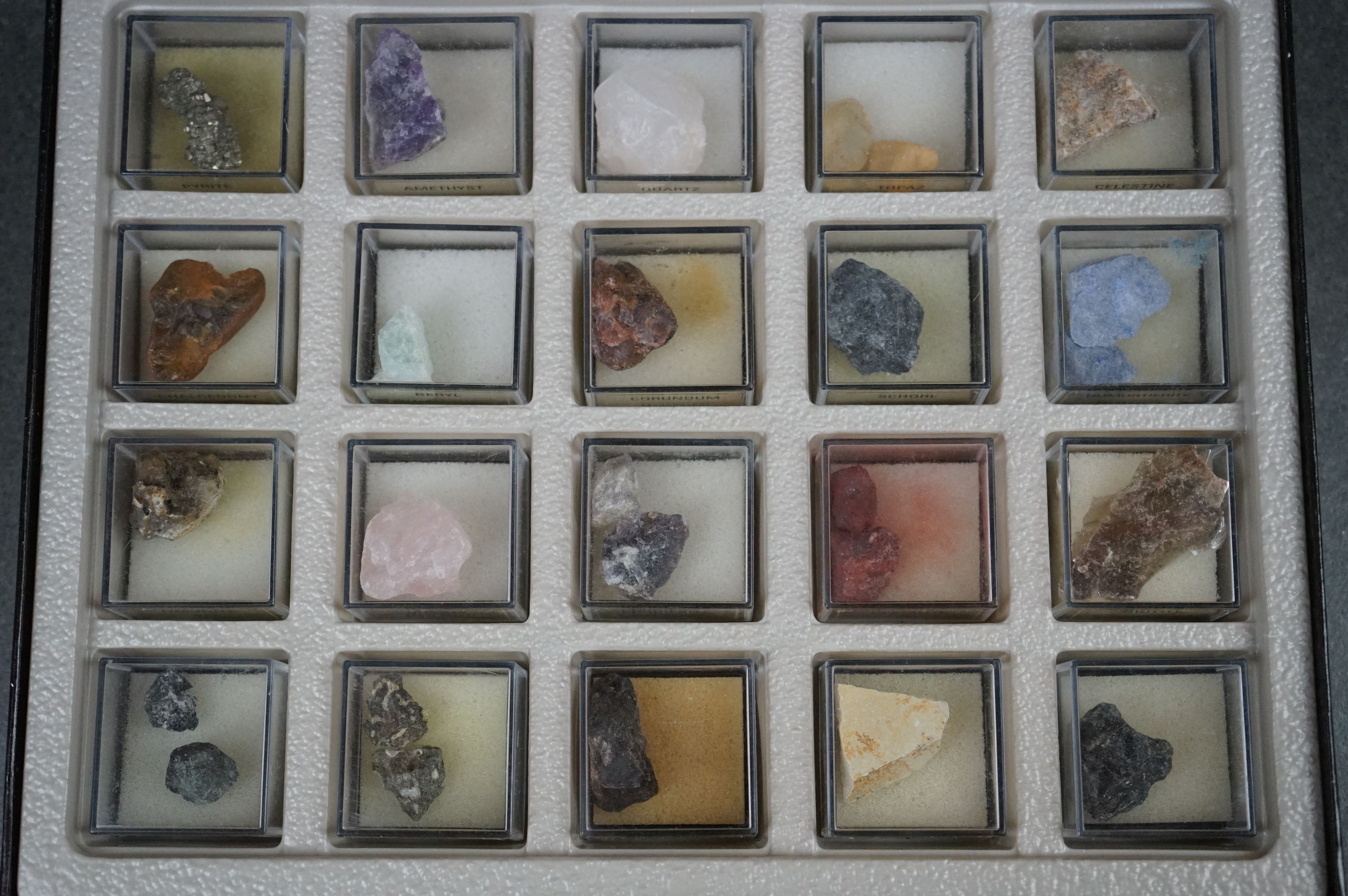 Collection of minerals and gemstones in display cases - Image 10 of 12