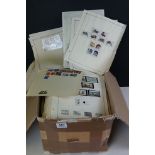 Box of Commonwealth & World stamps, on album pages and loose, to include many mint sets & full